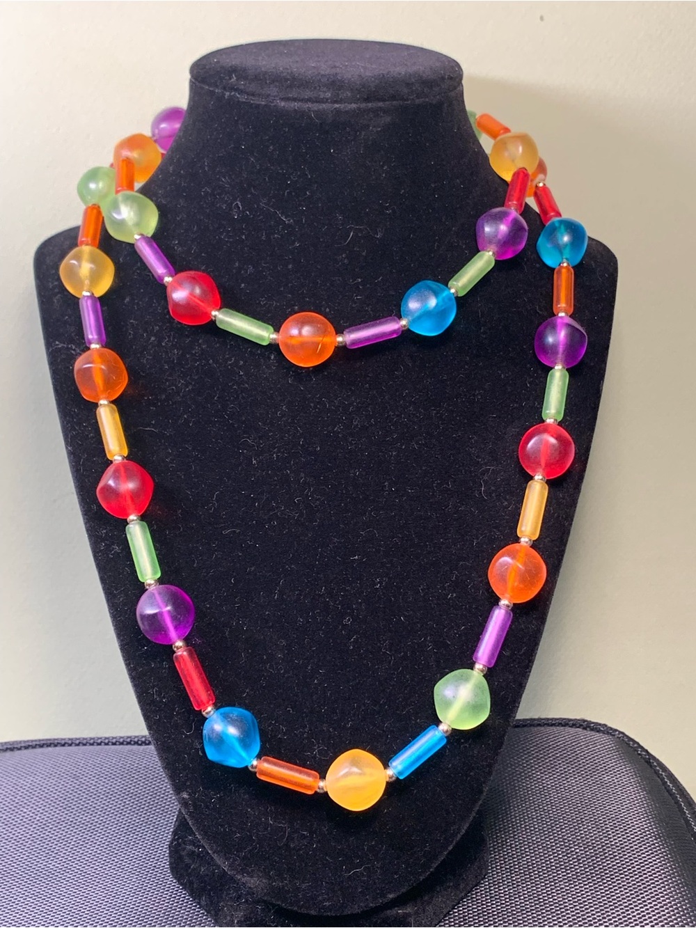 Colorful Acrylic Bead Necklace - Multicolor